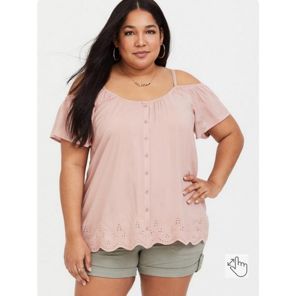 torrid | Challis Cold Shoulder Top